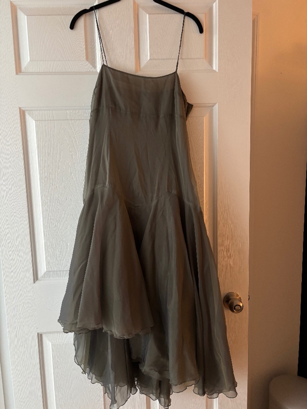 Green Grey Chiffon Dress